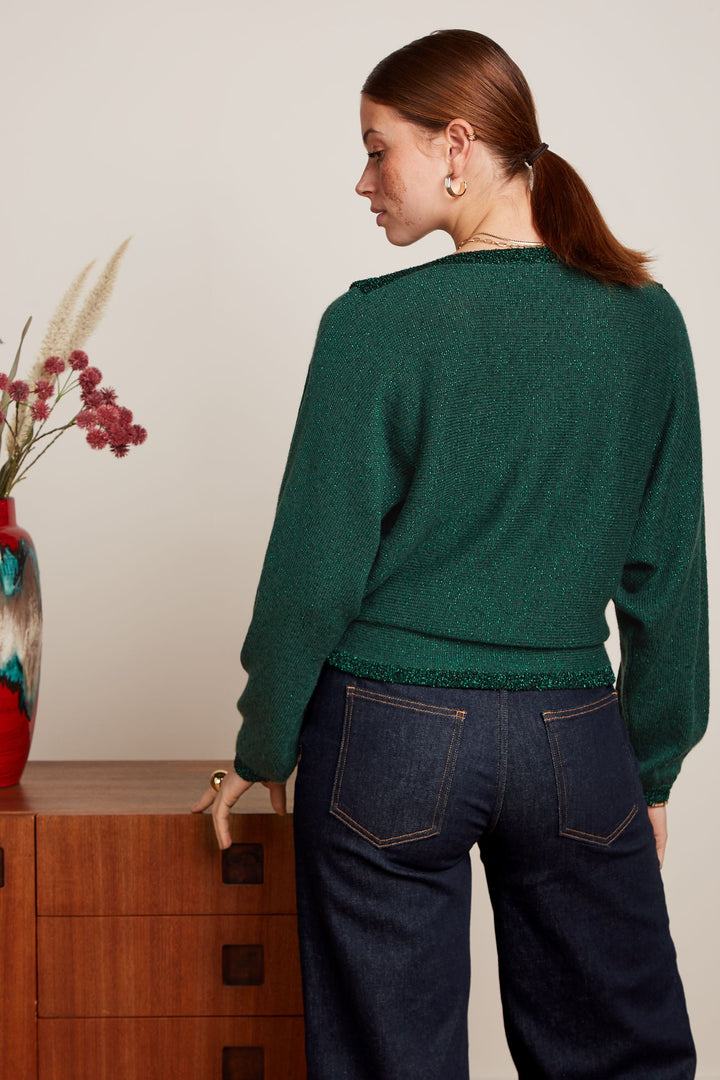 King Louie | Azzura Knit Top Eighties | Urban Green