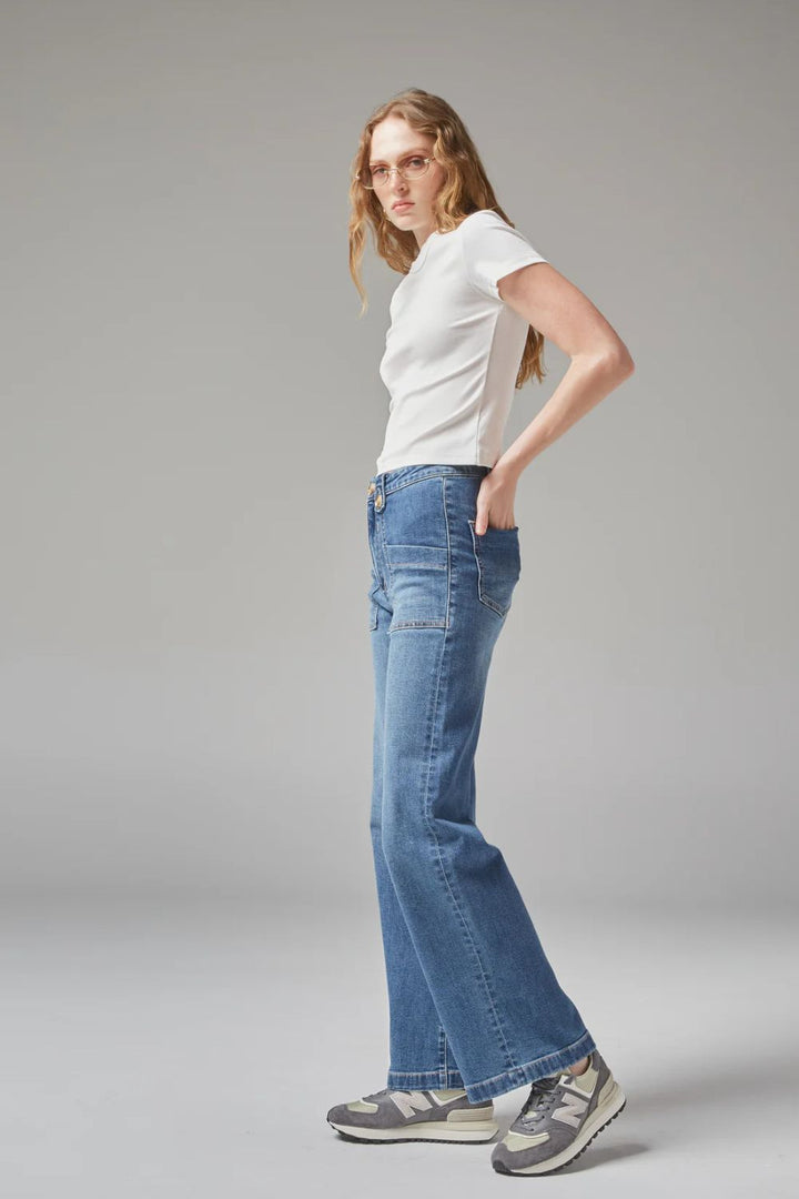 Dricoper | Carrie Pacific Blue Wide Straight Leg Jeans