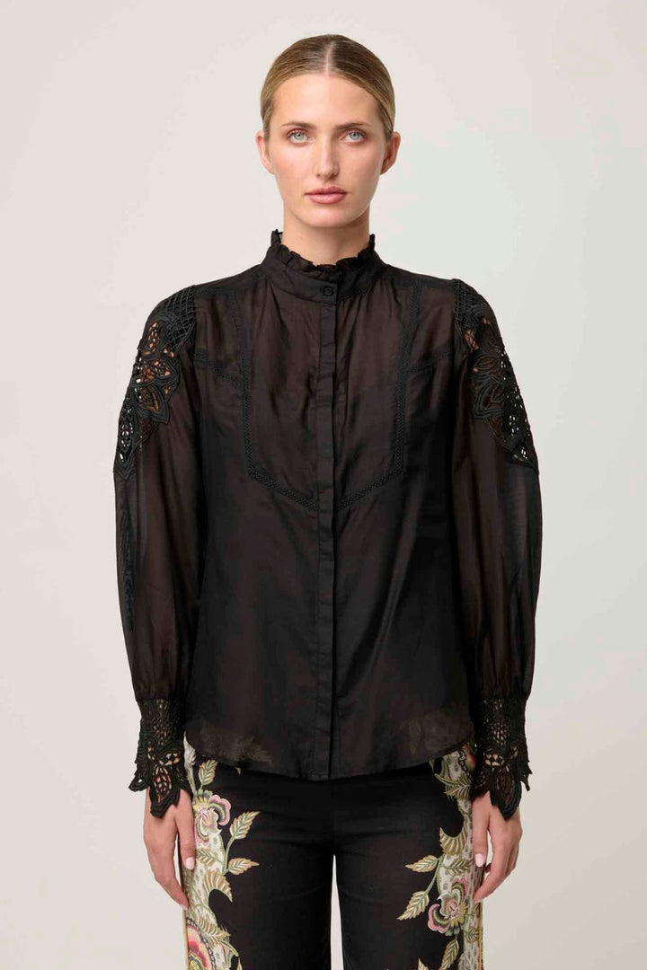 Once Was | Sevilla Cotton Silk Shirt | Onyx