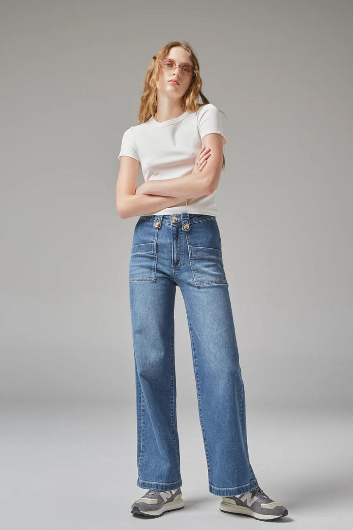 Dricoper | Carrie Pacific Blue Wide Straight Leg Jeans