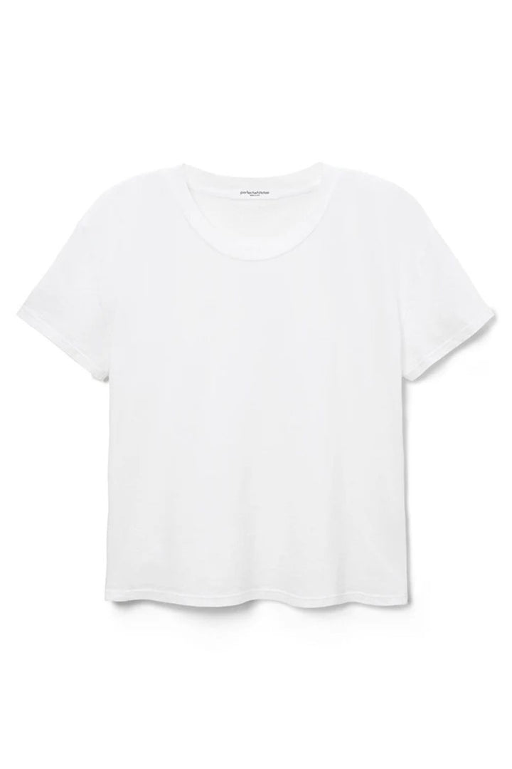 perfectwhitetee | harley crispy lightweight cotton boxy crew tee | white