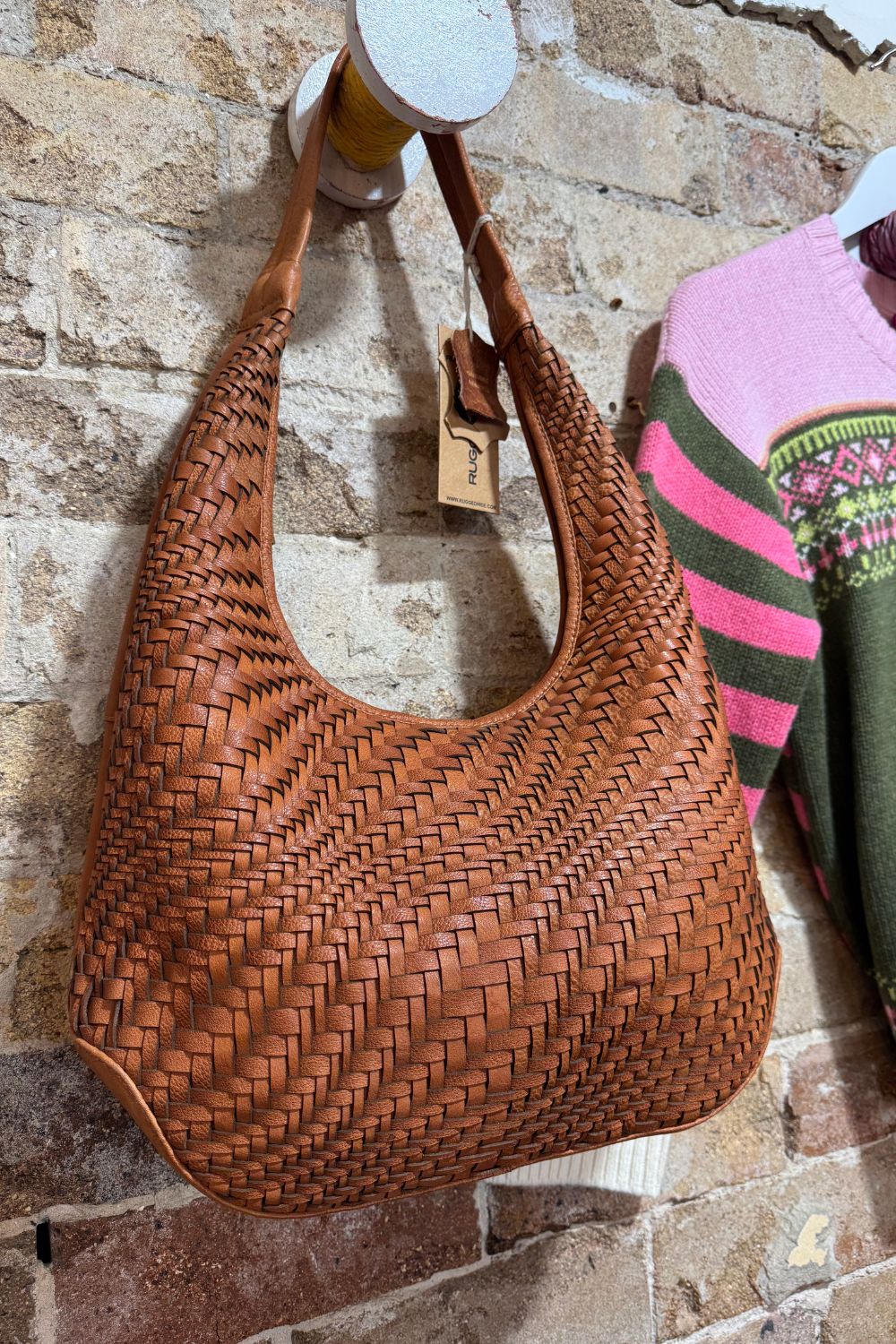 Rugged Hide | Hobart Shoulder Woven Bag | Tan