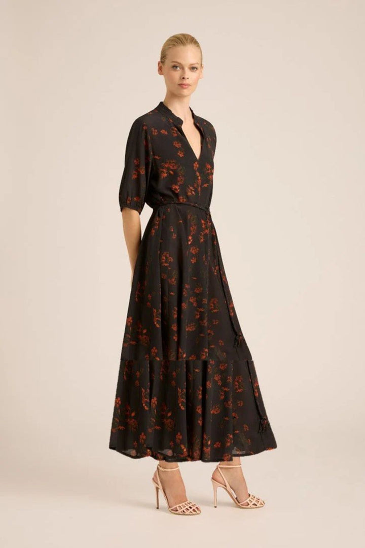 LOLA | Georgia Silk Crepe Maxi | Harper Smoke Silk crepe De Chine