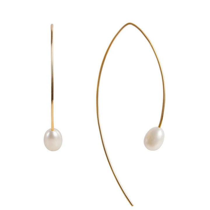 Fairley | Pearl Curve Earrings | Gold