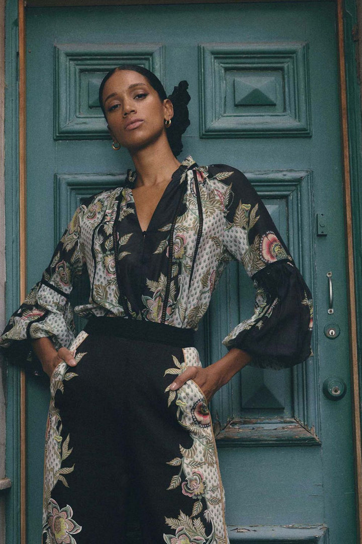 Once Was | Espada Cotton Silk Blouse | Mariposa Nero