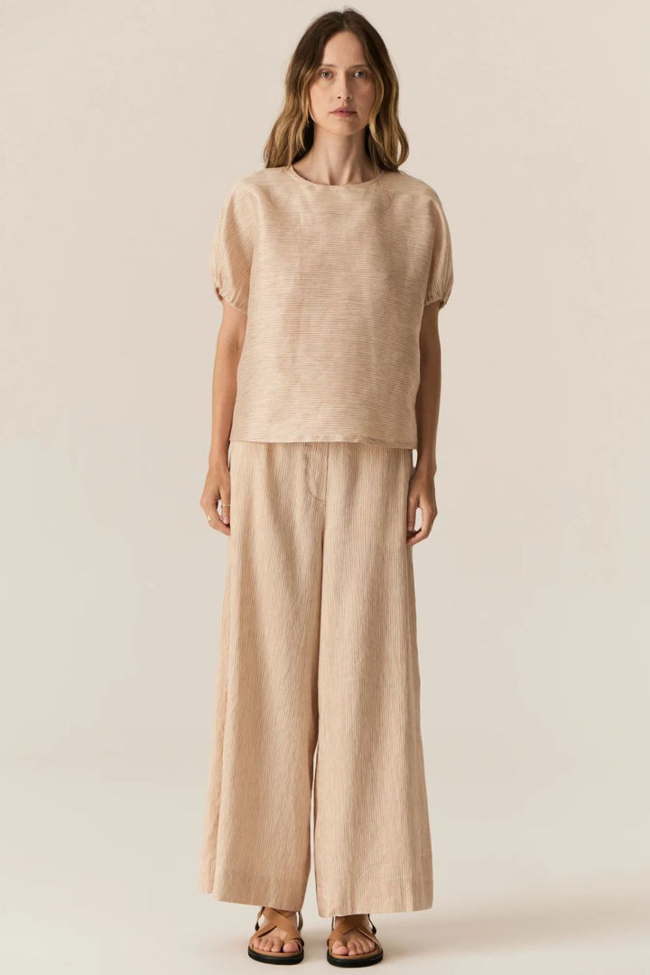POL Clothing | Stelle Reversible Top | Red / Natural Stripe