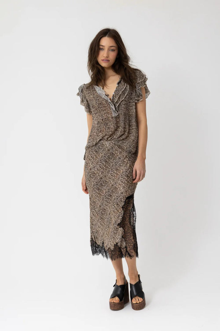 Joey the Label | 5th Ave Skirt | Snake Print / Toffee