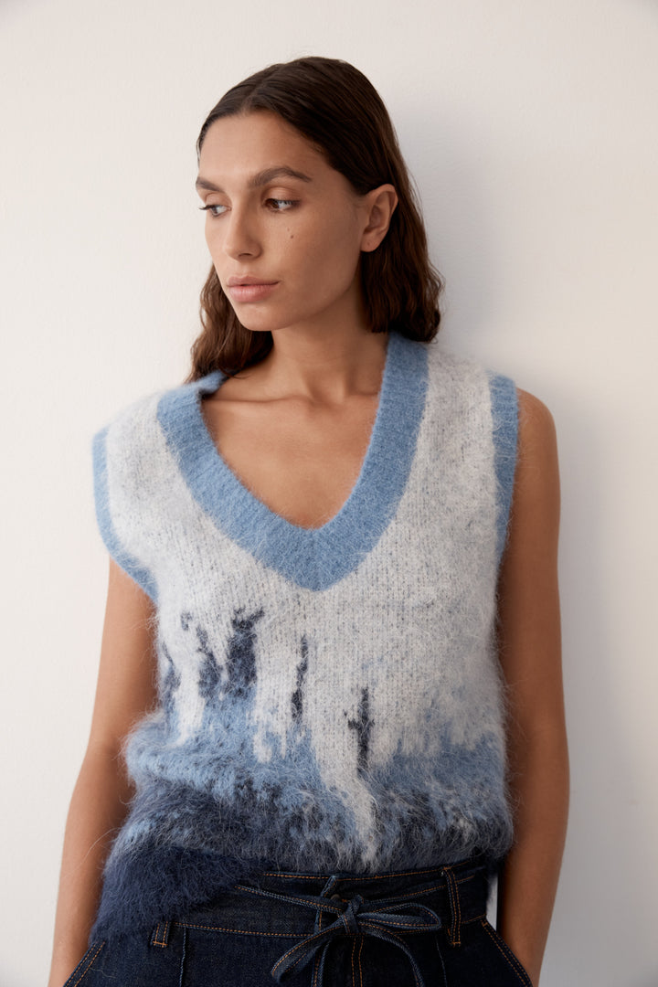 Mos the Label | Colette Knit Vest | Midnight Blue