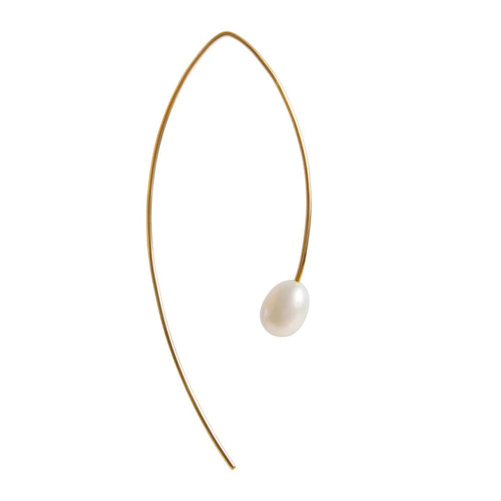 Fairley | Pearl Curve Earrings | Gold