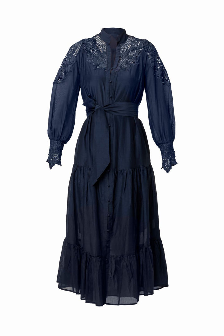 Once Was | Mirador Cotton Silk Maxi Dress | Night Sky