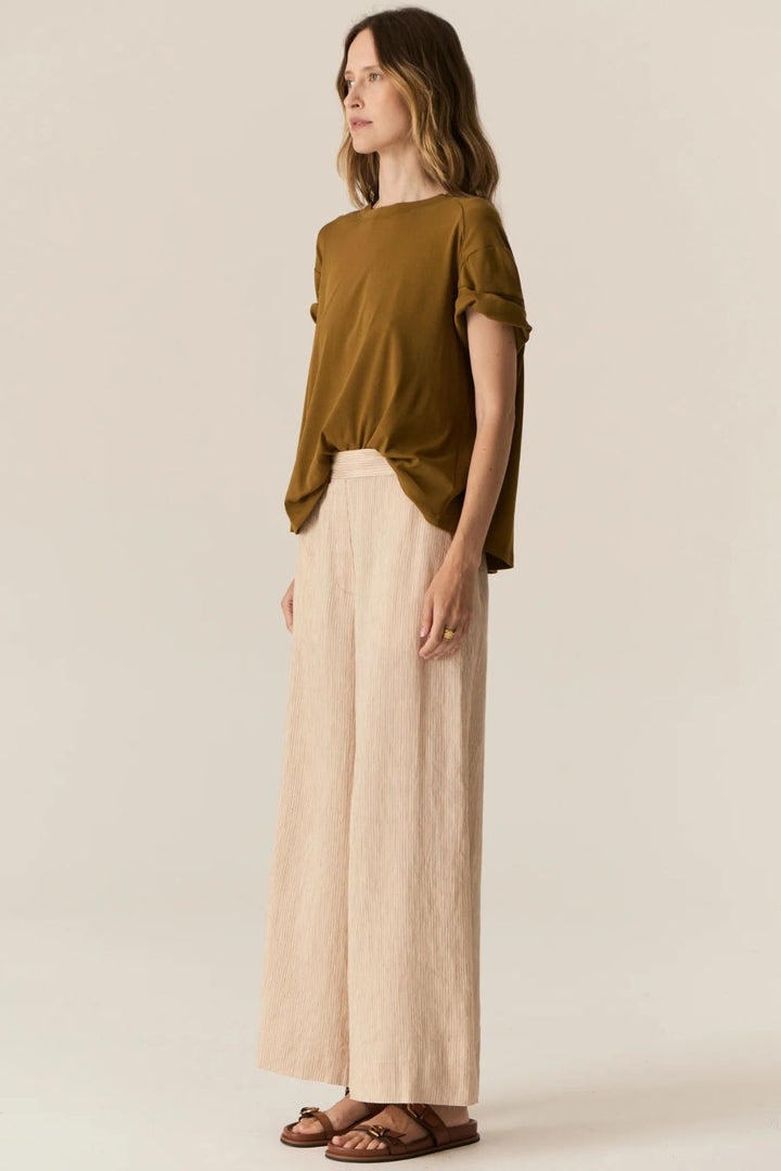 POL Clothing | Stelle Pant | Red / Natural Stripe