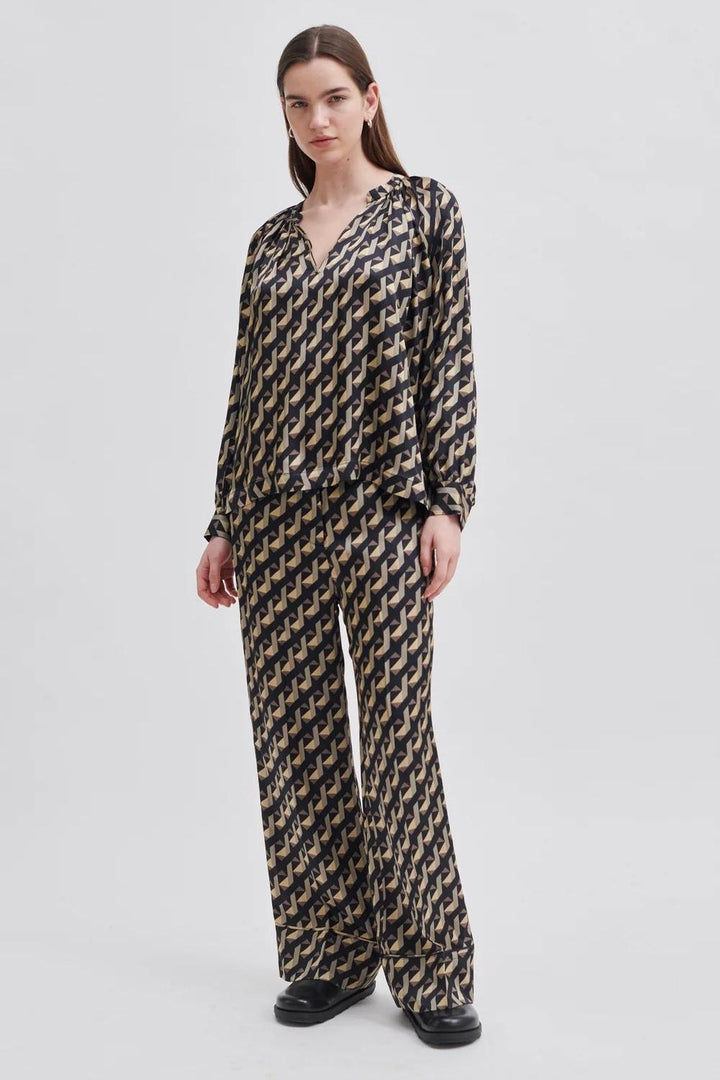 Second Female | Hopi Geo Print Trousers | Black