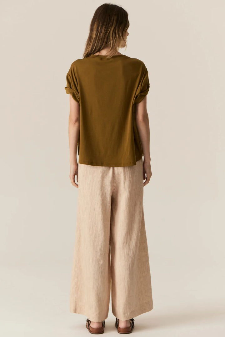 POL Clothing | Stelle Pant | Red / Natural Stripe