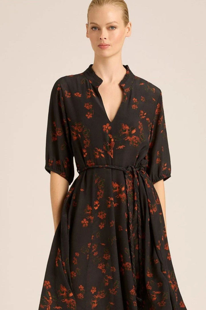 LOLA | Georgia Silk Crepe Maxi | Harper Smoke Silk crepe De Chine