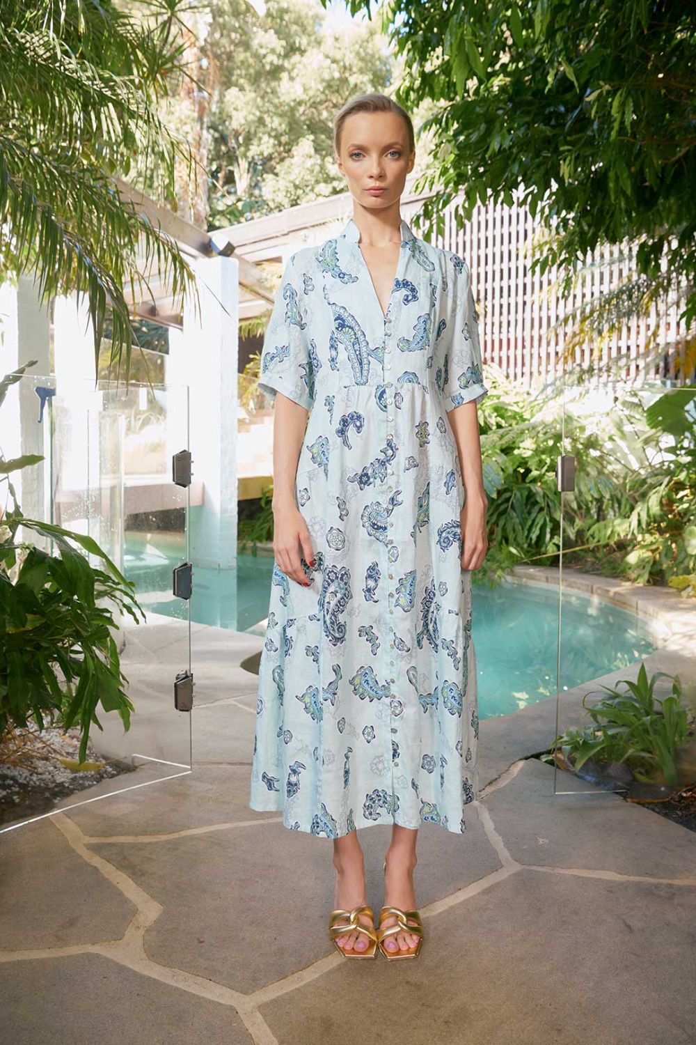The Dreamer Label | Tilda Woodstock Ankle Dress | Ocean