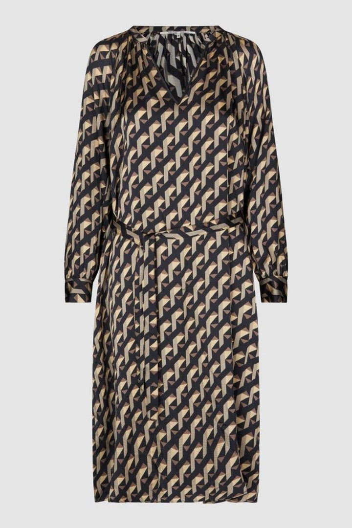 Second Female | Hopi Geo Print Dress | Black