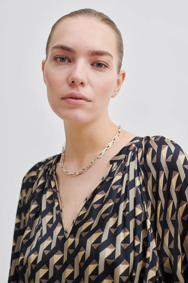 Second Female | Hopi Geo Print Dress | Black