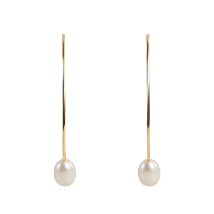 Fairley | Pearl Curve Earrings | Gold