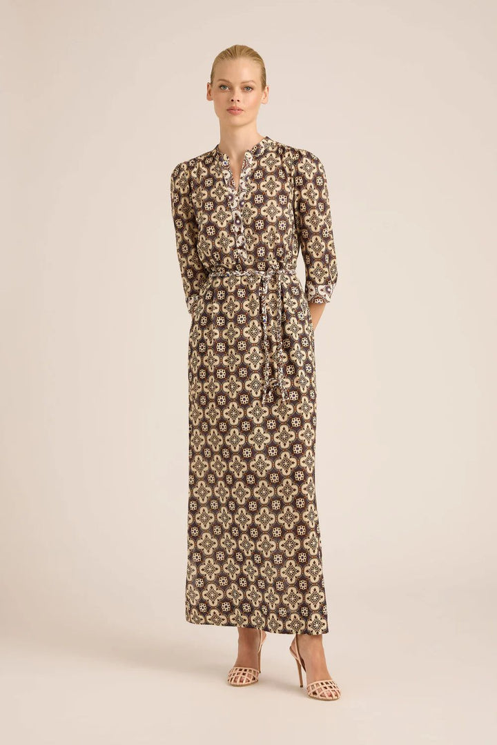LOLA | Stevie Fall Starbust Latte Cotton Dress | Starburst Latte