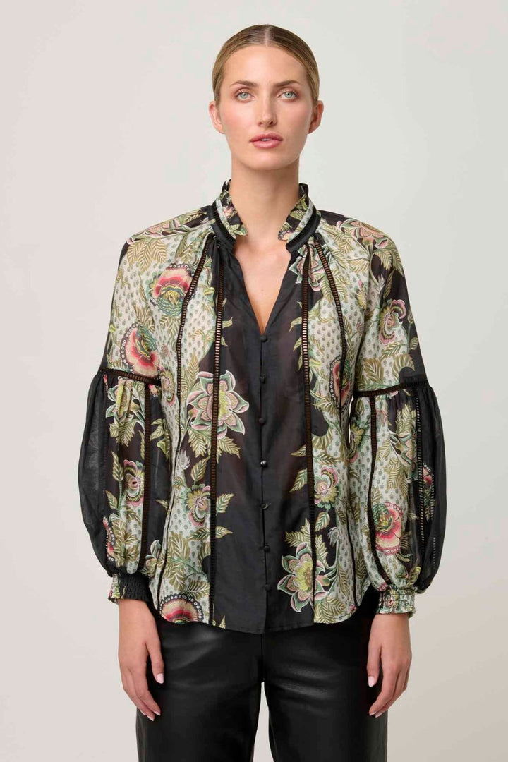 Once Was | Espada Cotton Silk Blouse | Mariposa Nero