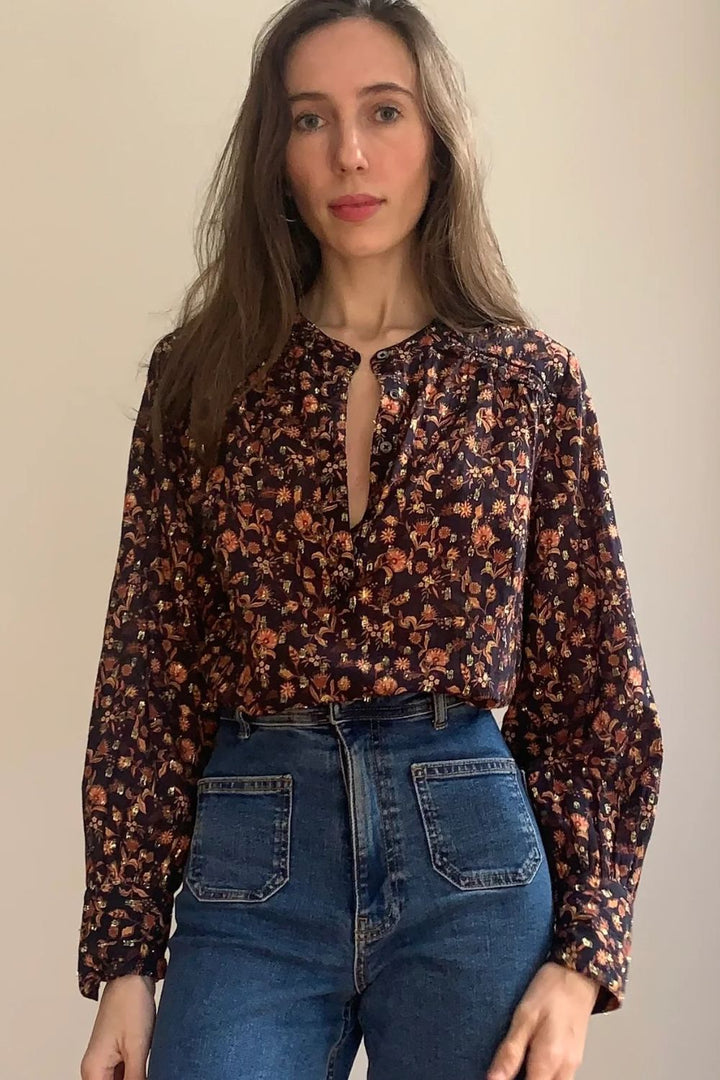 Marie Louise de Monterey | Delphine Blouse | Black