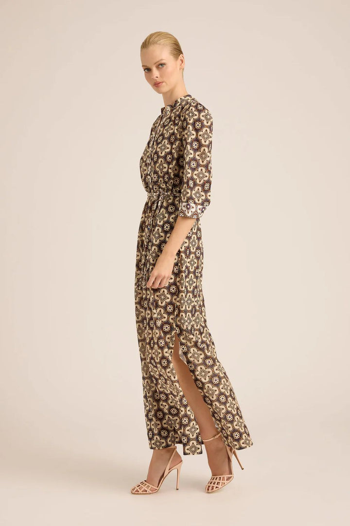 LOLA | Stevie Fall Starbust Latte Cotton Dress | Starburst Latte