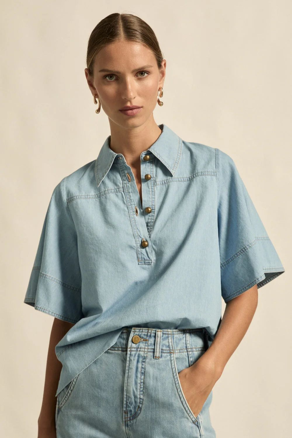 Zoe Kratzmann | Insinuate Top | Light Chambray