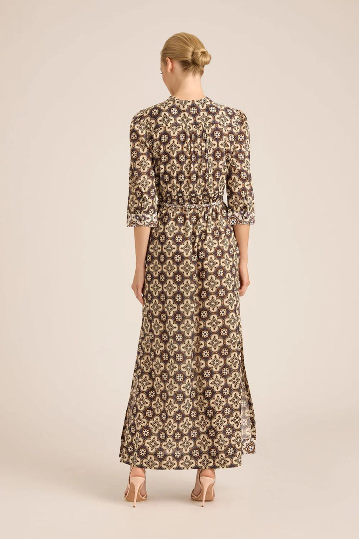 LOLA | Stevie Fall Starbust Latte Cotton Dress | Starburst Latte