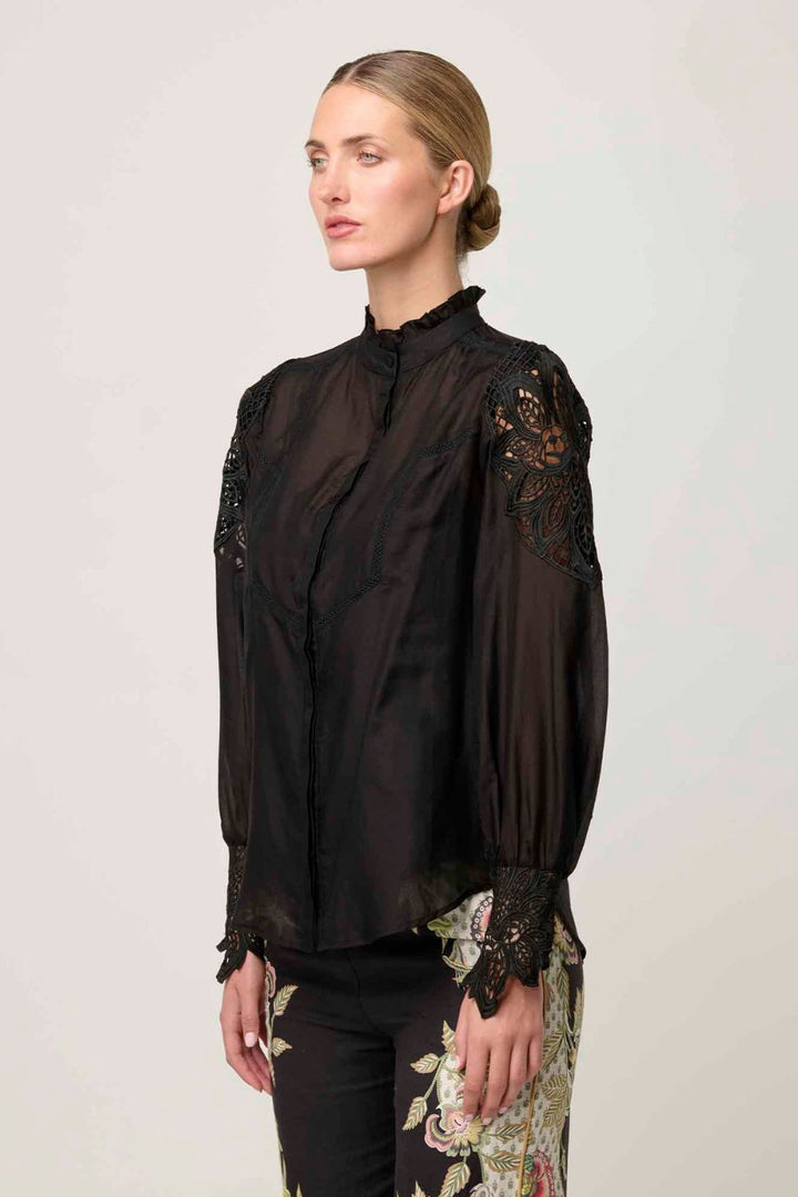 Once Was | Sevilla Cotton Silk Shirt | Onyx