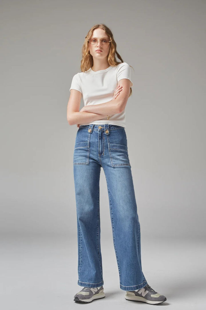 Dricoper | Carrie Pacific Blue Wide Straight Leg Jeans