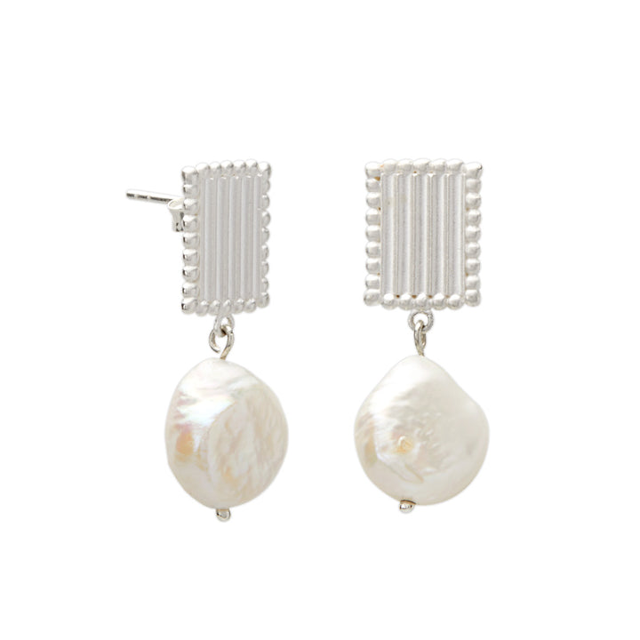 Murkani | Aphrodite Goddess Small Pearl Earrings | Sterling Silver