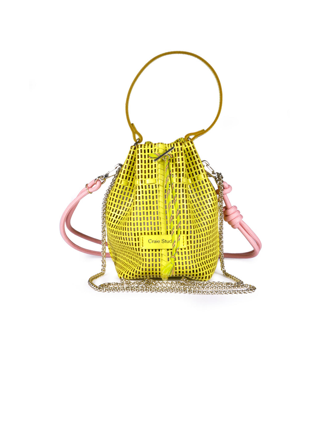 Craie Studio | Bibi Perforated Calf Leather Bag | Jaune