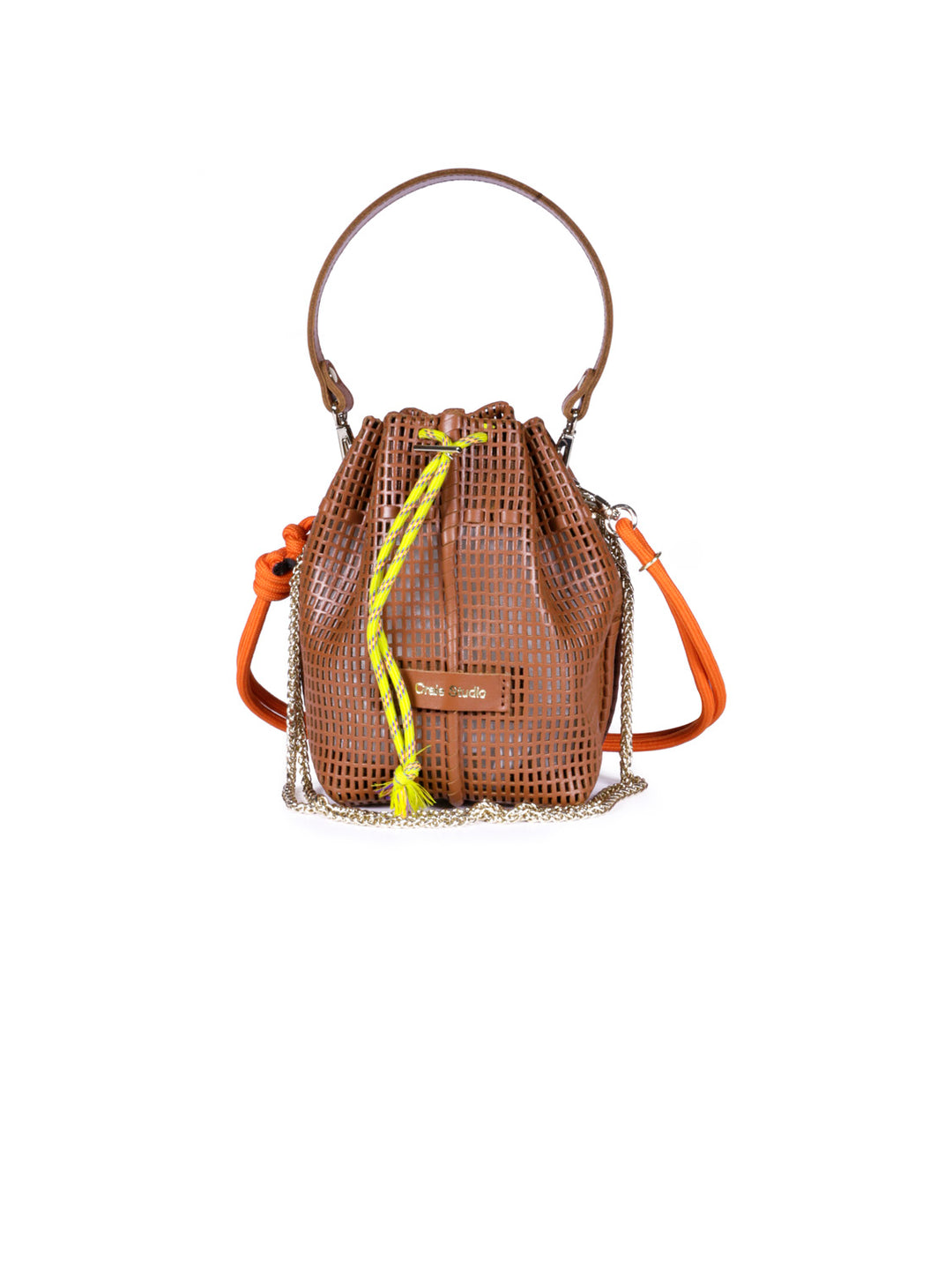 Craie Studio | Bibi Perforated Calf Leather Bag | Tan