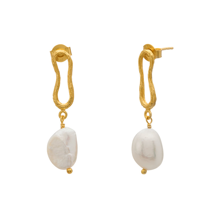 Murkani | Eterna Baroque Pearl Earrings | 18KT Yellow Gold Plate