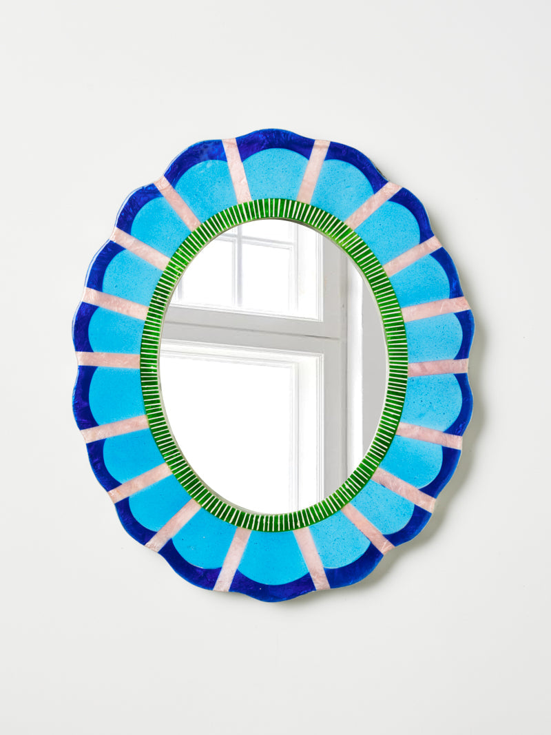 Jones & Co | Bloom Nouveau Blue Mirror