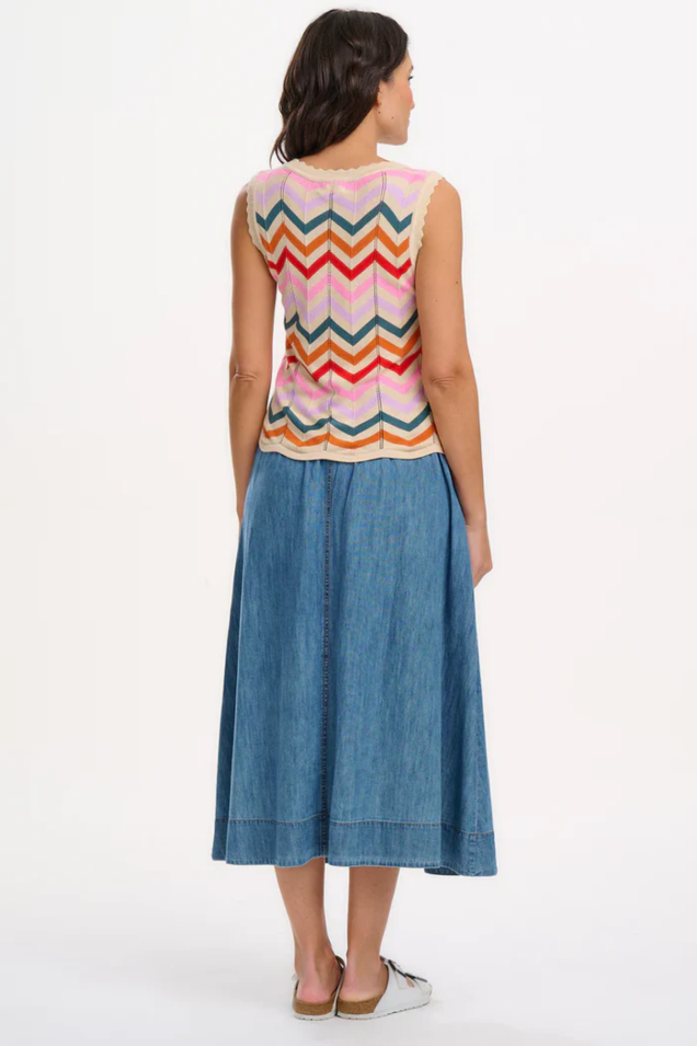 ORIANNA SKIRT - MID BLUE DENIM