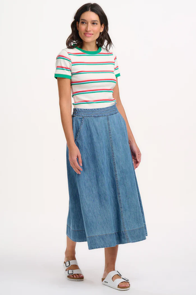 ORIANNA SKIRT - MID BLUE DENIM