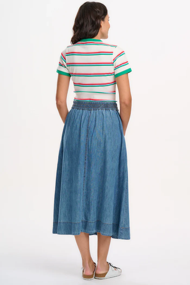 ORIANNA SKIRT - MID BLUE DENIM
