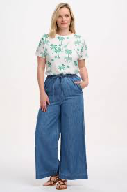 ROKSANDA WIDE LEG TROUSERS - MID BLUE DENIM