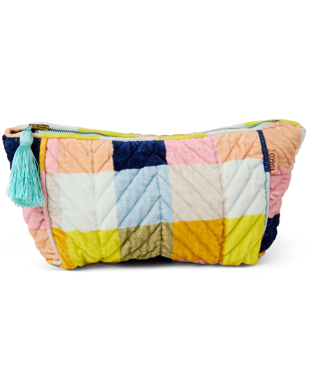 Kip & Co | Florida Tartan Velvet Toiletry Bag | One Size