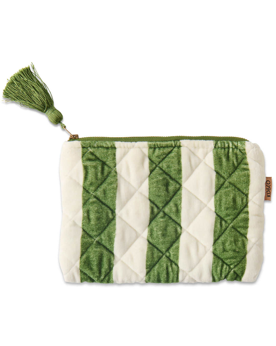 Kip & Co | Moss Stripe Velvet Cosmetics Purse | One Size