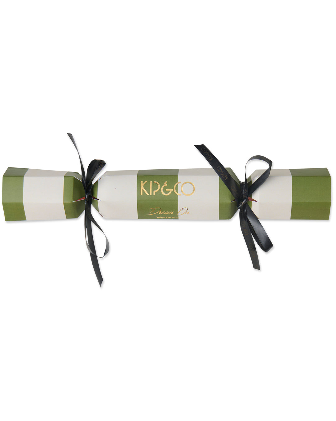 Kip & Co | Moss Stripe Velvet Eye Mask | One Size