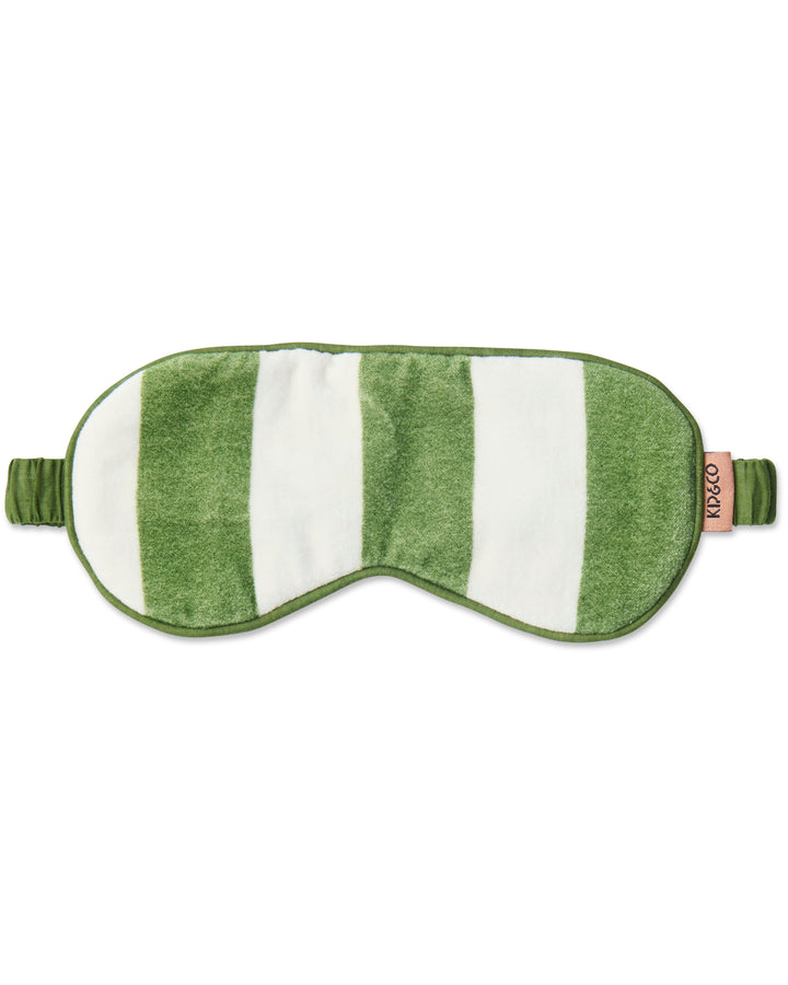 Kip & Co | Moss Stripe Velvet Eye Mask | One Size