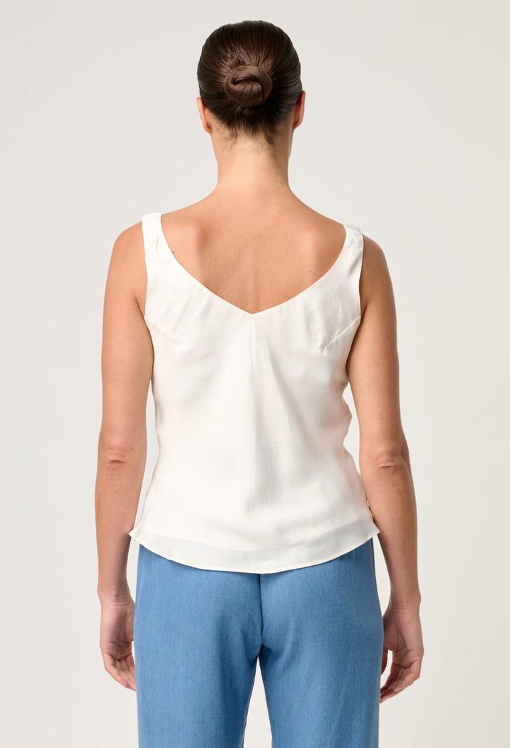 Once Was | Delray Reversible Cupro Cami | Ivory