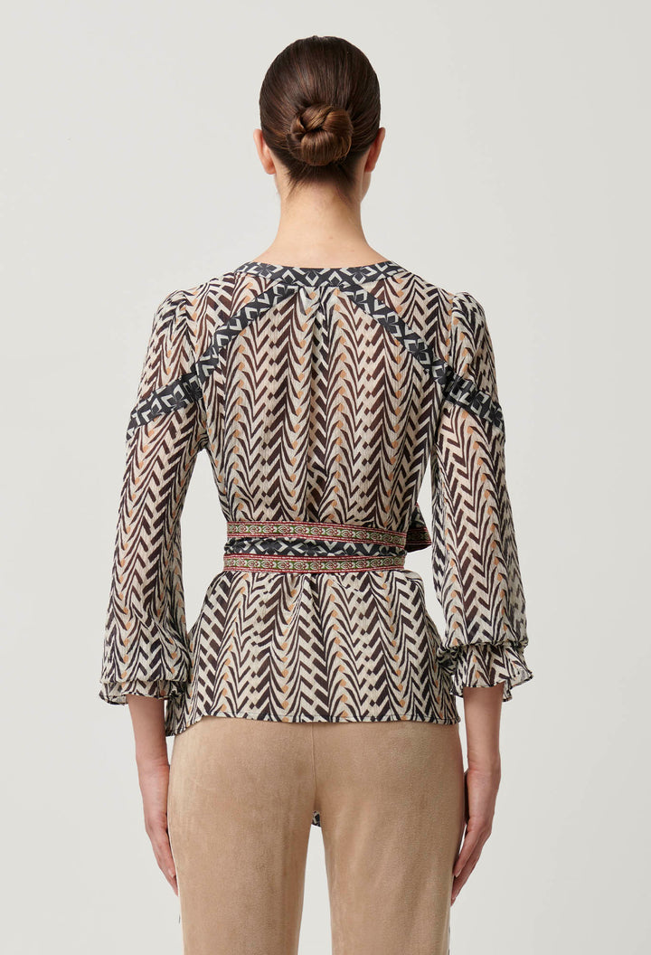Once Was | Fallon Crinkle Cotton Silk Blouse | Bromegrass