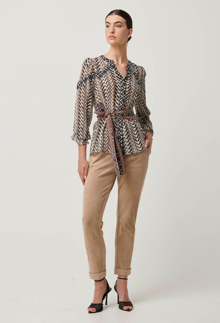 Once Was | Fallon Crinkle Cotton Silk Blouse | Bromegrass