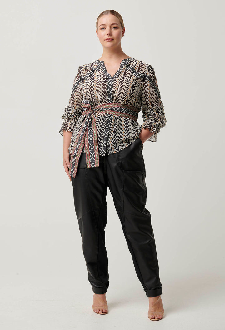 Once Was | Fallon Crinkle Cotton Silk Blouse | Bromegrass
