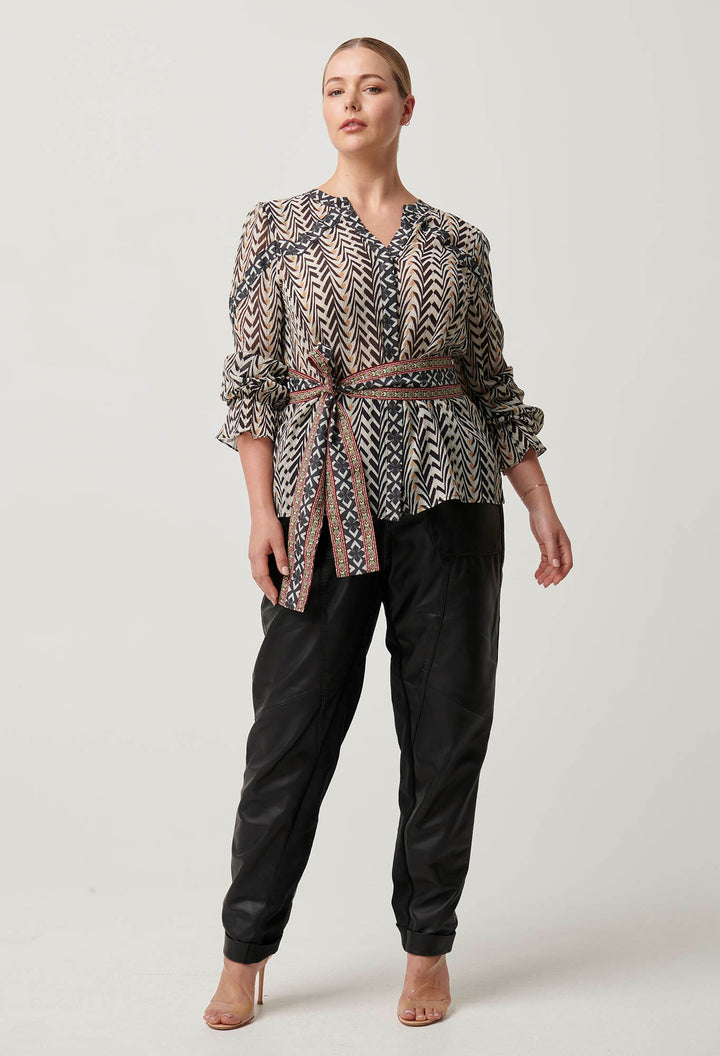 Once Was | Fallon Crinkle Cotton Silk Blouse | Bromegrass