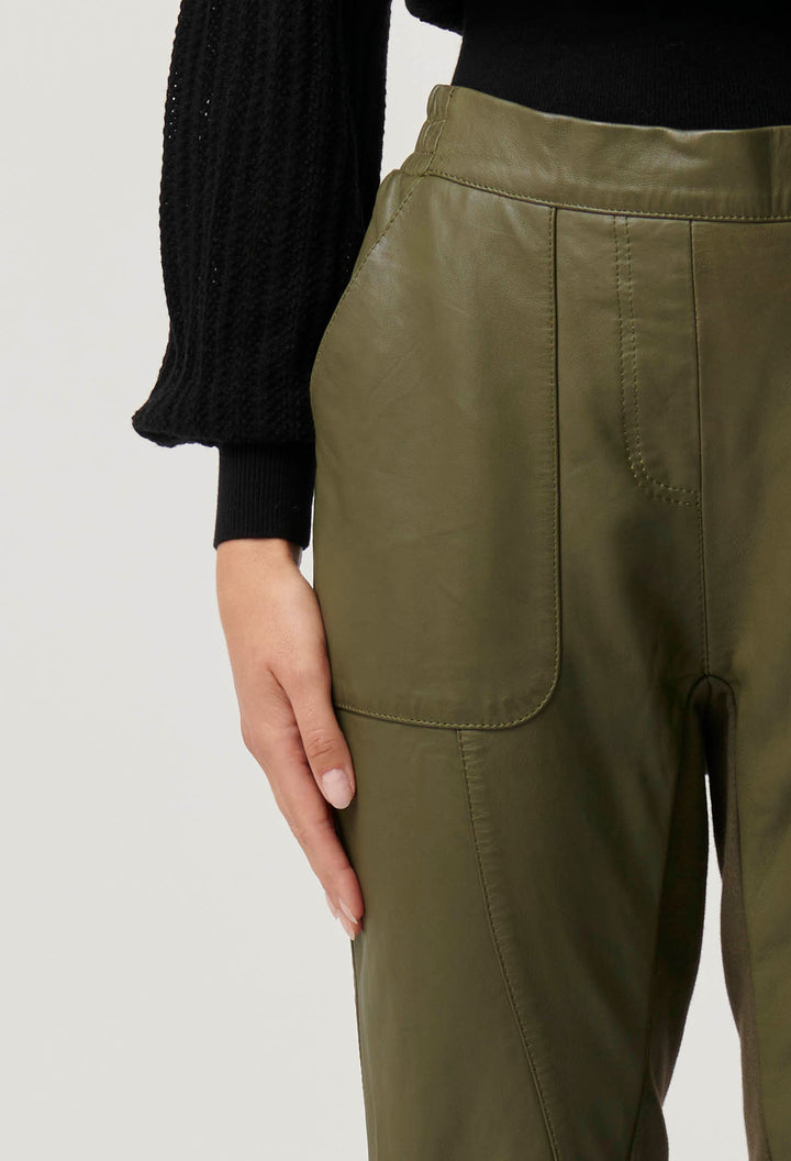 Once Was | Sylvan Leather Jogger | Moss