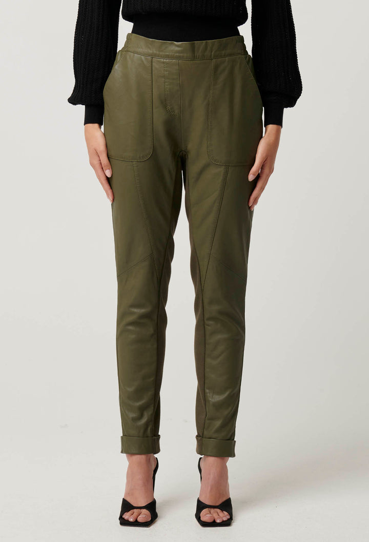 Once Was | Sylvan Leather Jogger | Moss